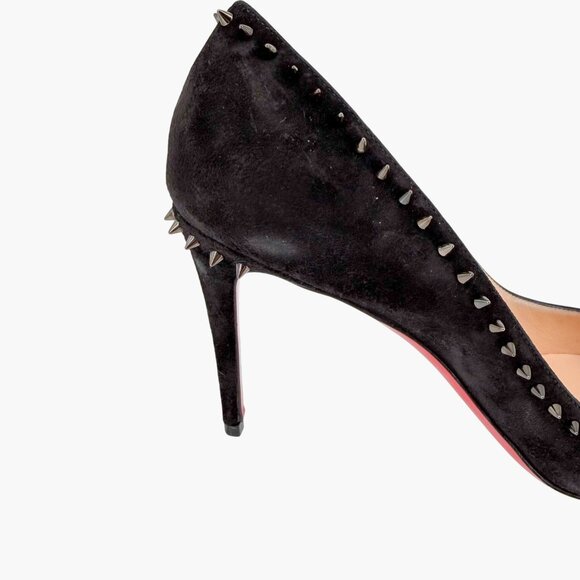 Christian Louboutin Anjalina 85 Black Suede Spike Pumps Heels Size 40.5 US 10.5 - Picture 10 of 15